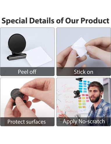 Clips Magnéticos VNDUEEY 20 Piezas Negro para Oficina y Hogar