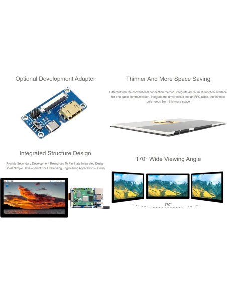 Pantalla Táctil QLED 7" Waveshare 1024x600 para Raspberry Pi