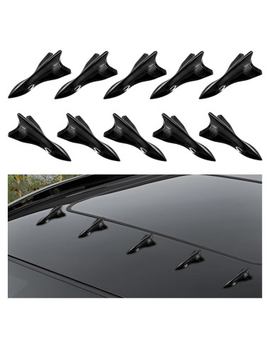 10 PCS Difusores de Aleta de Tiburón YTFRL para Auto Negro