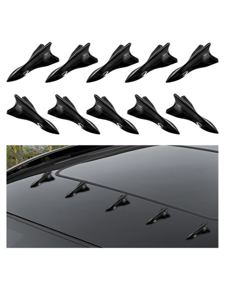 10 PCS Difusores de Aleta de Tiburón YTFRL para Auto Negro