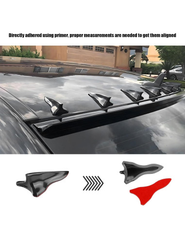 10 PCS Difusores de Aleta de Tiburón YTFRL para Auto Negro