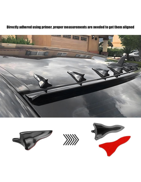 10 PCS Difusores de Aleta de Tiburón YTFRL para Auto Negro