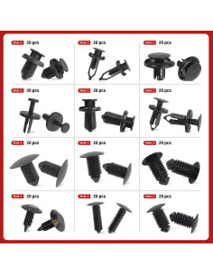 Kit de Clips de Retención para Parachoques Laite 240 Piezas 2