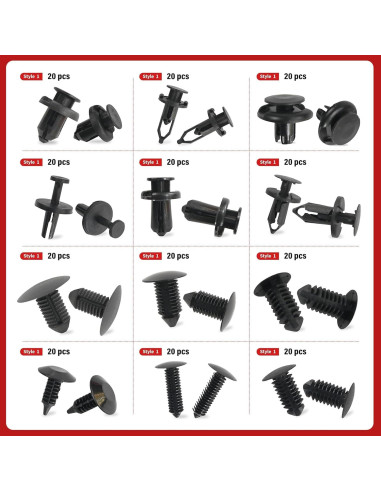 Kit de Clips de Retención para Parachoques Laite 240 Piezas