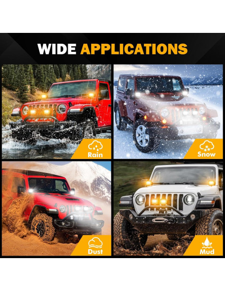 Luz LED Auxbeam 4" 240W con 6 Modos Ámbar y Blanca