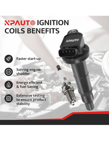 Juego de 4 Bobinas de Encendido y Bujías NPAUTO UF-333
