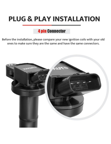 Juego de 4 Bobinas de Encendido y Bujías NPAUTO UF-333