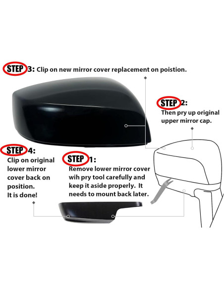 Cubierta Espejo Retrovisor Toyota Yaris 2006-2011 Rojo Derecho