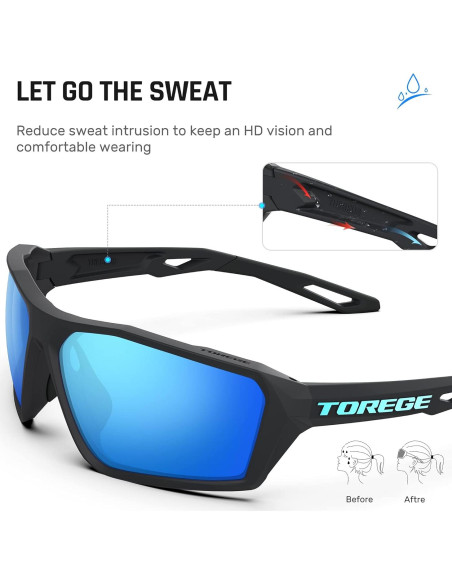 Gafas de sol TOREGE polarizadas para deportes al aire libre