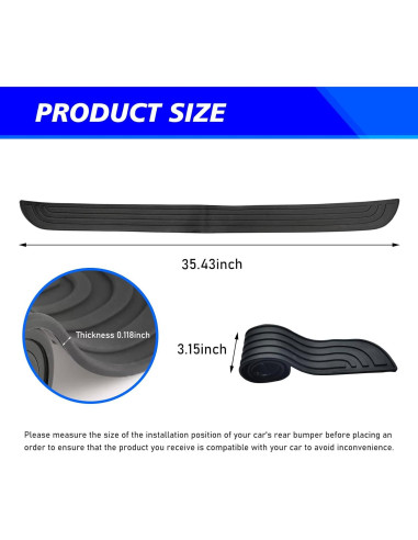 Protector de Parachoques Trasero Ferianl Negro 88.9x8 cm