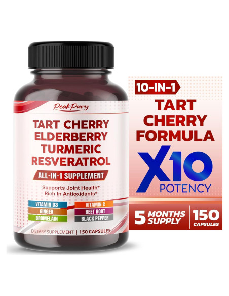 Cápsulas de Cereza Ácida PeakPury 150 unidades - Antioxidantes y Salud Articular