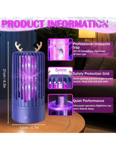 Asesino de Mosquitos Eléctrico Deerhorn - Carga USB, 380g