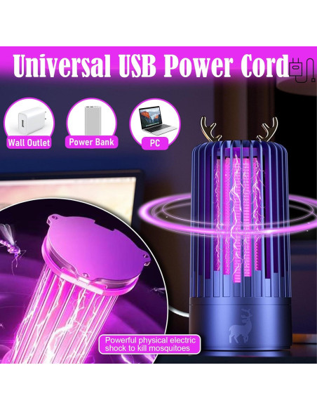 Asesino de Mosquitos Eléctrico Deerhorn - Carga USB, 380g