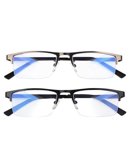 Gafas bloqueadoras de luz azul Anourney Metal 2 PCs UV400
