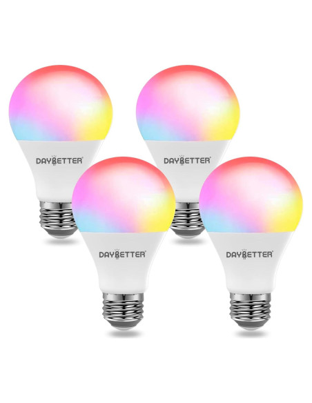 Bombillas Inteligentes DAYBETTER RGBCW Wi-Fi E26 9W 800LM Paquete de 4
