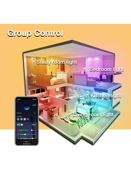 Bombillas Inteligentes DAYBETTER RGBCW Wi-Fi E26 9W 800LM Paquete de 4