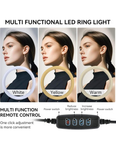 Anillo de Luz LED Beufee 30 cm 12W 160 Chips Ajustable 2