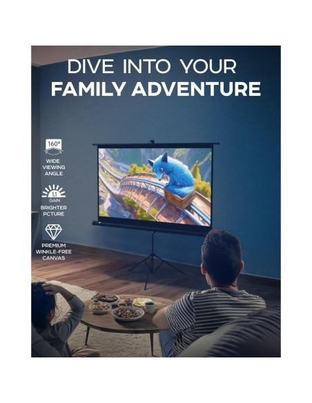 Pantalla de proyector 60" PropVue HD 16:9 con soporte trípode