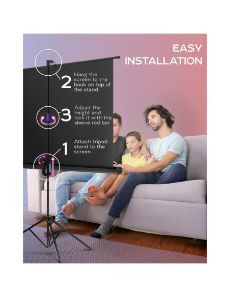 Pantalla de proyector 60" PropVue HD 16:9 con soporte trípode