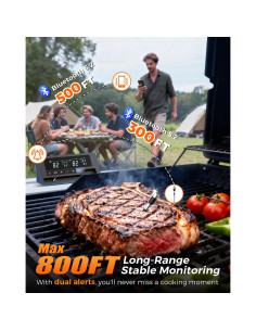 Termómetro de Carne Inalámbrico Alfolive HK-W02, 2 Sondas 2