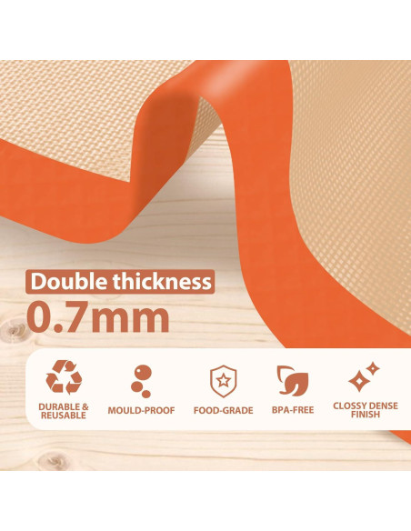 Alfombrillas de Silicona para Hornear Koolstuffs 3 Pcs Naranja