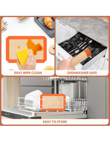 Alfombrillas de Silicona para Hornear Koolstuffs 3 Pcs Naranja