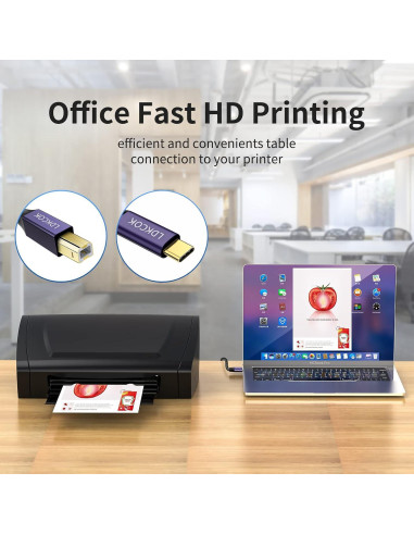 Cable de impresora USB B a USB C LDKCOK 9.14m Negro