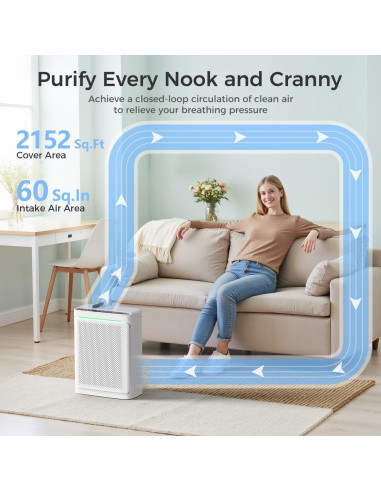 Purificador de Aire VOOPNU DH-JHD08 HEPA 199.5 m Blanco