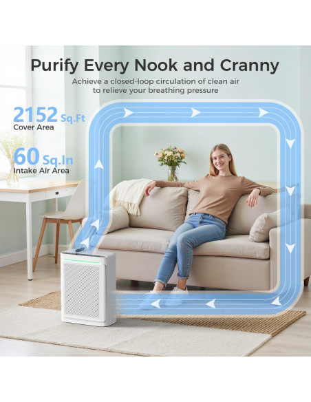 Purificador de Aire VOOPNU DH-JHD08 HEPA 199.5 m Blanco