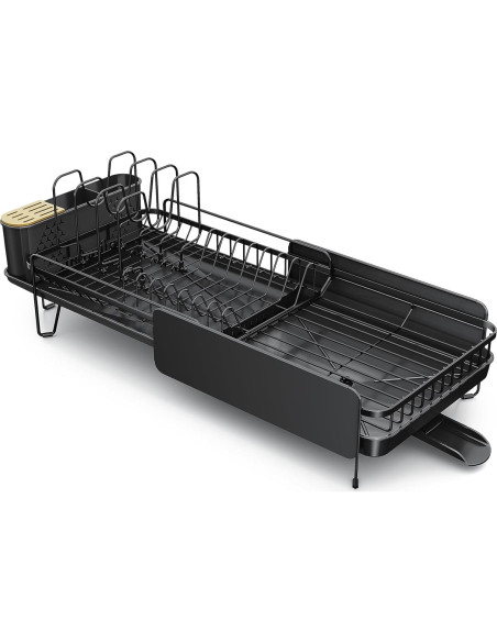Estante de Secado de Platos SNTD Grande Expandible Negro
