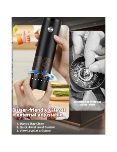 Juego de Molinillos Eléctricos de Sal y Pimienta Gofuch 100ml 2