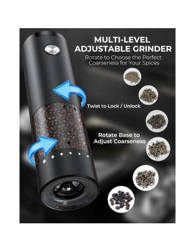 Juego de Molinillos Eléctricos de Sal y Pimienta Gofuch 100ml