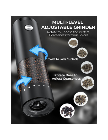 Juego de Molinillos Eléctricos de Sal y Pimienta Gofuch 100ml