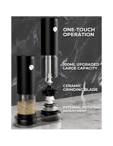 Juego de Molinillos Eléctricos de Sal y Pimienta Gofuch 100ml