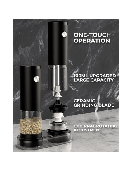 Juego de Molinillos Eléctricos de Sal y Pimienta Gofuch 100ml