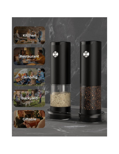 Juego de Molinillos Eléctricos de Sal y Pimienta Gofuch 100ml