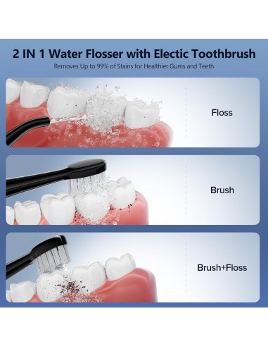 Combo Irrigador Dental y Cepillo Sónico Benhip - 3 Modos y 5 Velocidades
