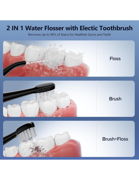 Combo Irrigador Dental y Cepillo Sónico Benhip - 3 Modos y 5 Velocidades