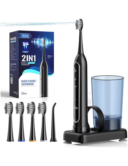 Combo Irrigador Dental y Cepillo Sónico Benhip - 3 Modos y 5 Velocidades