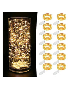 Luces de Hadas MUMUXI 12 Paquete 2.2m 20 LEDs Blanco Cálido