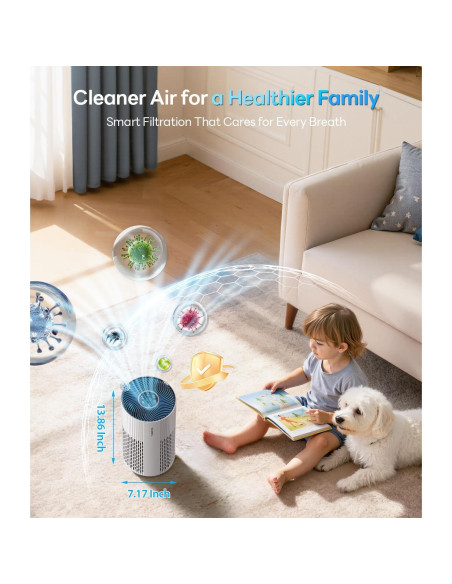 Purificador de aire ECOSELF HAP604 139 m filtro HEPA 20dB