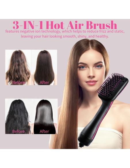 Plancha de Cabello Iónica DHASUWT XR1 - Cepillo Secador 0.49kg