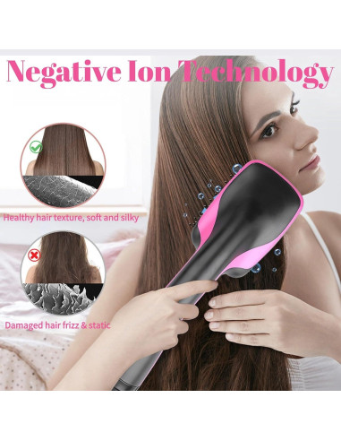 Plancha de Cabello Iónica DHASUWT XR1 - Cepillo Secador 0.49kg