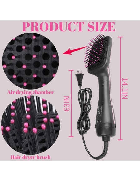 Plancha de Cabello Iónica DHASUWT XR1 - Cepillo Secador 0.49kg