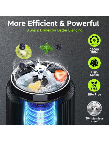 Licuadora Portátil COKUNST PSB-11 500ml con Pantalla LED