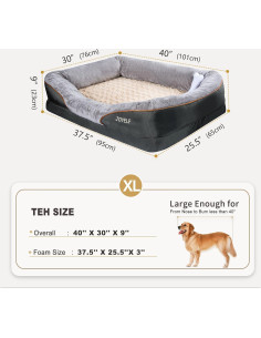 Cama Ortopédica para Perros JOYELF XL de Espuma Viscoelástica 2