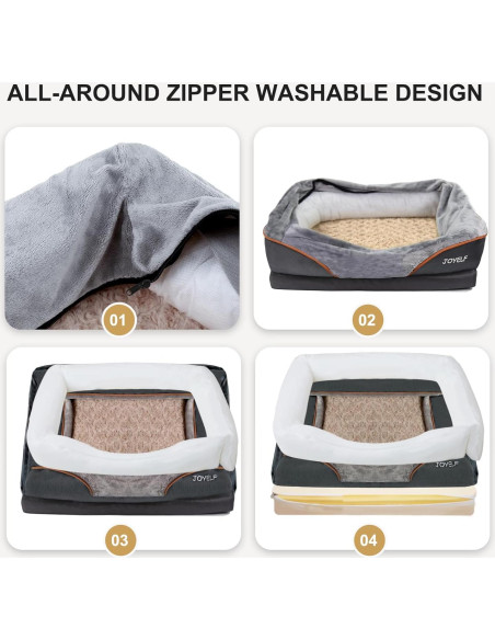 Cama Ortopédica para Perros JOYELF XL de Espuma Viscoelástica