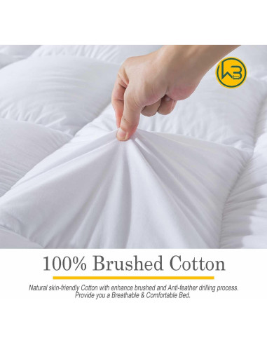 Capa de Colchón Esponjosa WhatsBedding Individual 12.7 cm Algodón