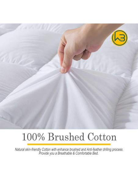 Capa de Colchón Esponjosa WhatsBedding Individual 12.7 cm Algodón