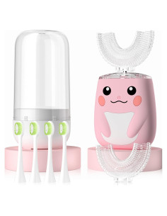 Cepillo de dientes eléctrico ELOTAME en forma de U Rosa 2-7 años